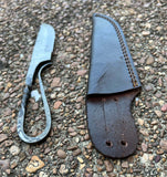 Damascus Medieval Feast Knife Handmade w/ Hand Twisted Handle