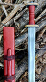 5th Century Migration Era Sword with leather scabbard, crafted by Kingdom of Arms, designed by Bruce Brookhart.