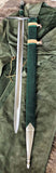 LOTR Strider Ranger sword replica by Kingdom Of Arms, hand forged sword with high carbon steel blade and green scabbard.