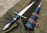 LOTR Strider Ranger dagger by Kingdom Of Arms with sheath on display, showcasing craftsmanship and detail.