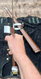 Renaissance Battle Sword by KoA held in hand, showcasing blade and guard details on dark background.